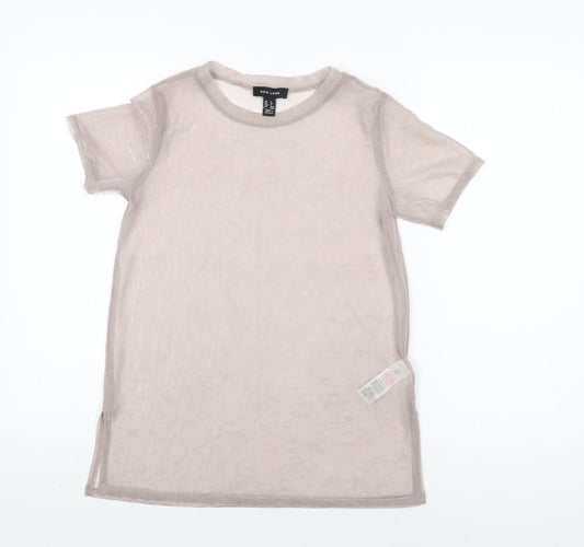 Womens UK Size 8 New Look Pink Basic T-Shirt