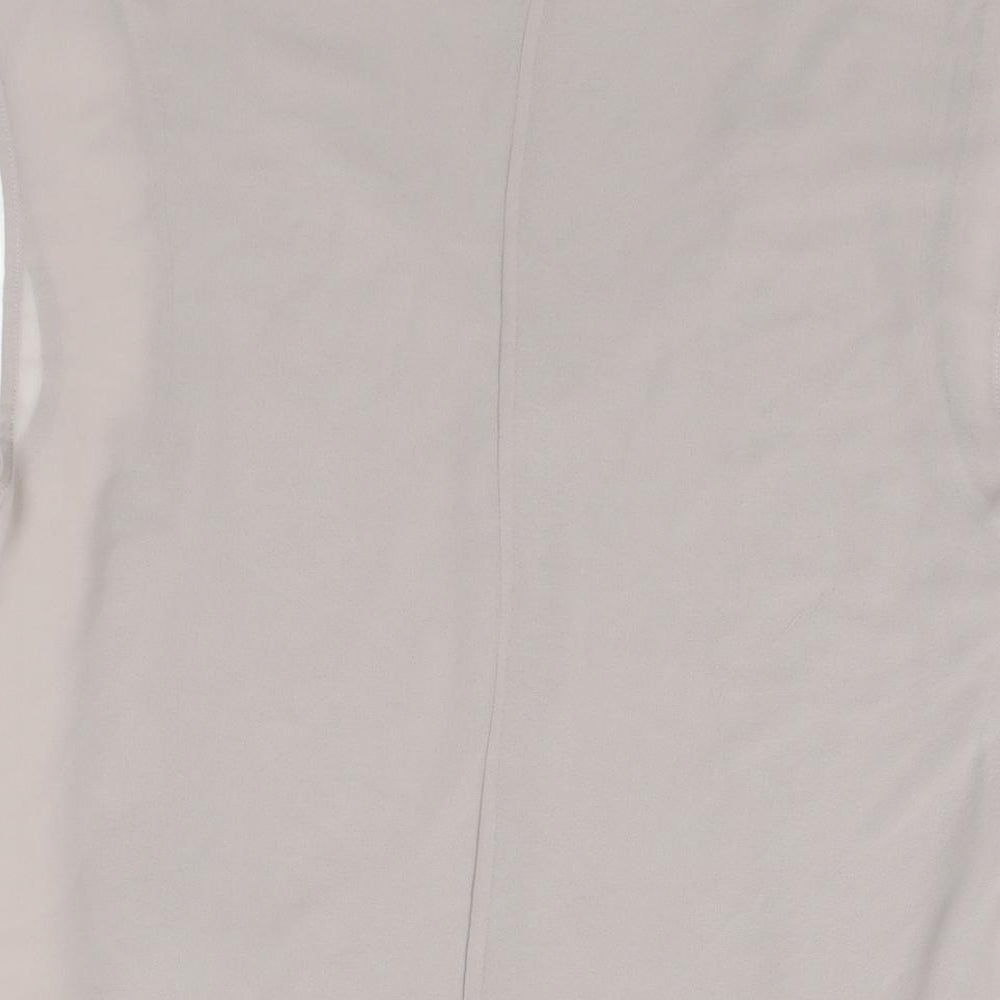 Womens UK Size XS Zara Beige Basic Blouse