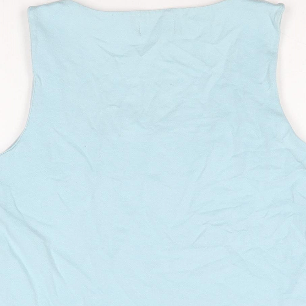 Offshoot Womens Blue Cotton Basic T-Shirt Size M Square Neck