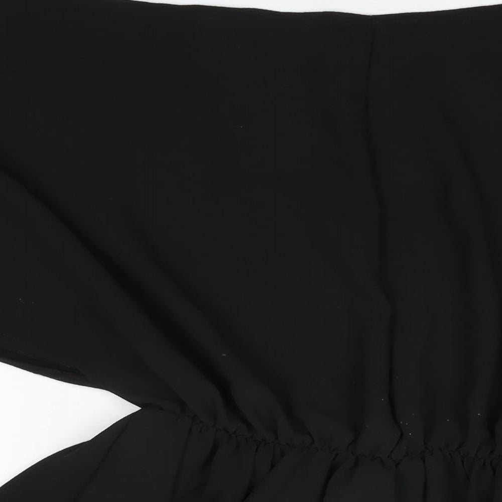 Womens UK Size 8 PRETTYLITTLETHING Black Basic Blouse