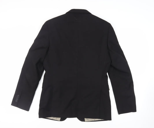 Mens UK Size 40 Topman Regular Black Suit Jacket