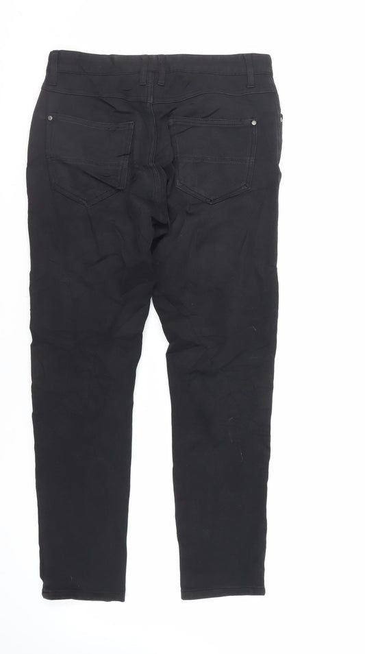 Zara Womens Black Cotton Skinny Jeans Size 12 L27 in Regular Zip