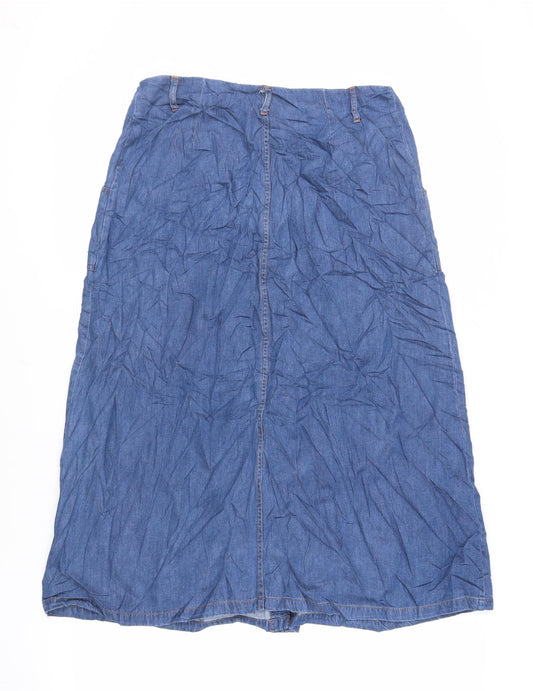 Womens UK Size 12 Roman A-Line Chambray Skirt