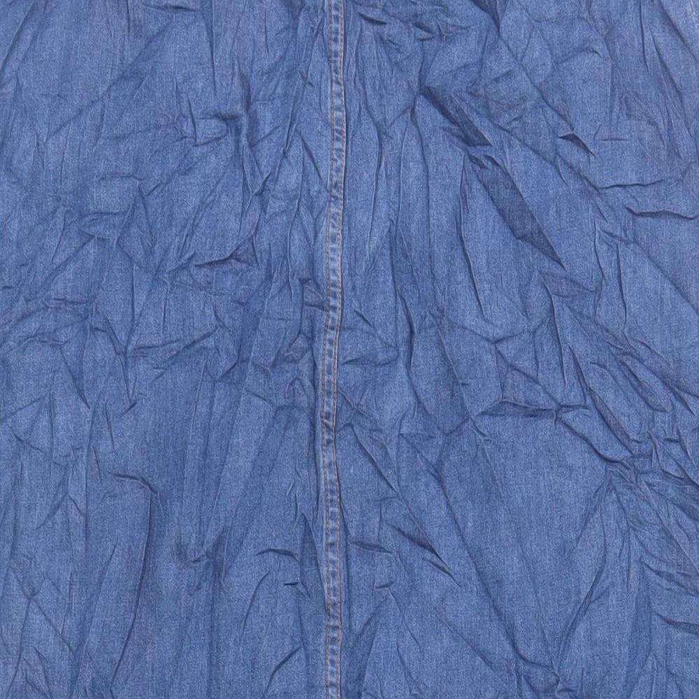 Womens UK Size 12 Roman A-Line Chambray Skirt