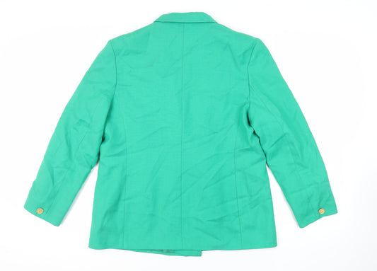 First Avenue Womens Green Jacket Blazer Size L Button