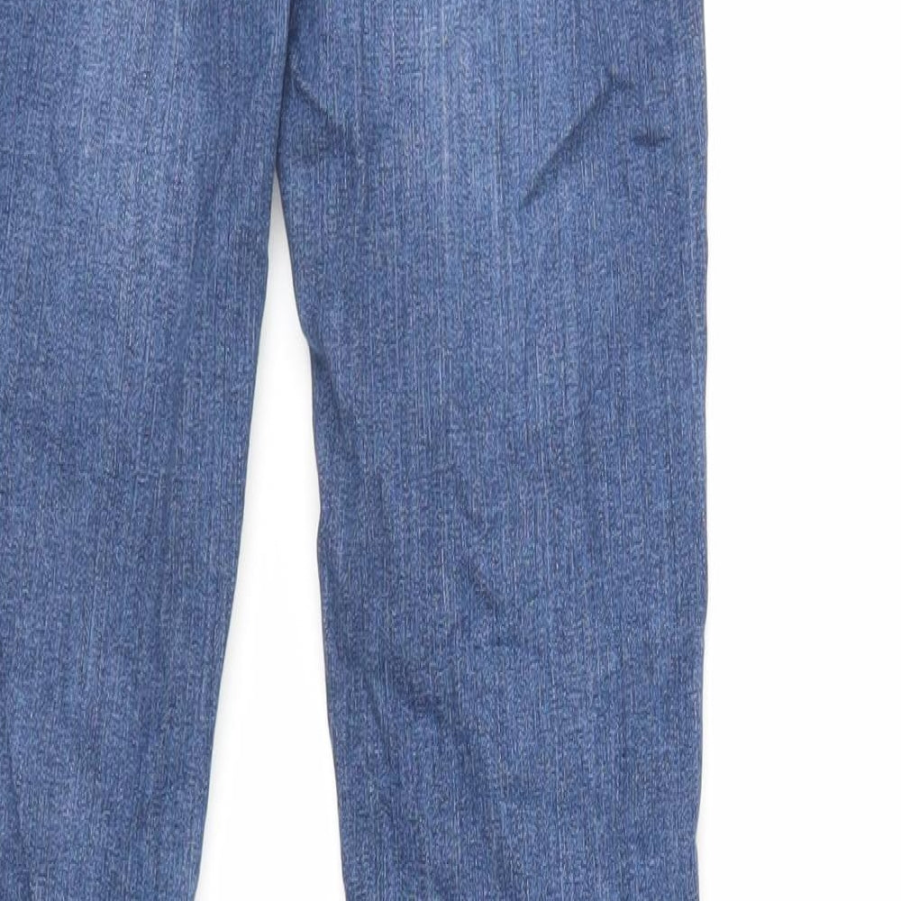 Brand and care label for Crew Clothing Blue Cotton Skinny Jeans, size 27, in, 30-inch leg Regular Zip