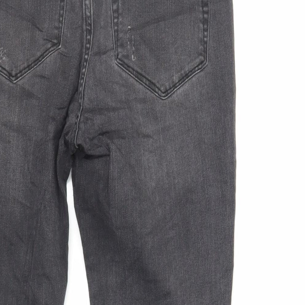 Pull&Bear Womens Grey Cotton Skinny Jeans Size 10 L28 in Regular Zip