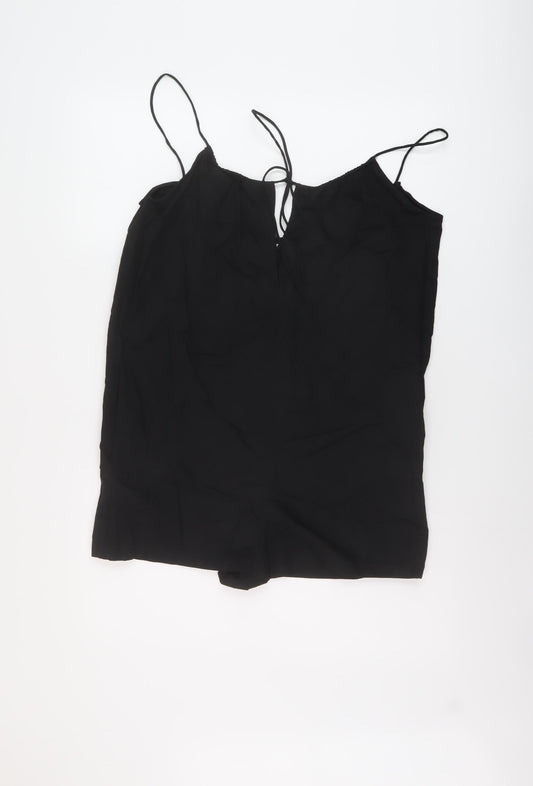 Womens UK Size S Zara One-Piece Black Playsuit