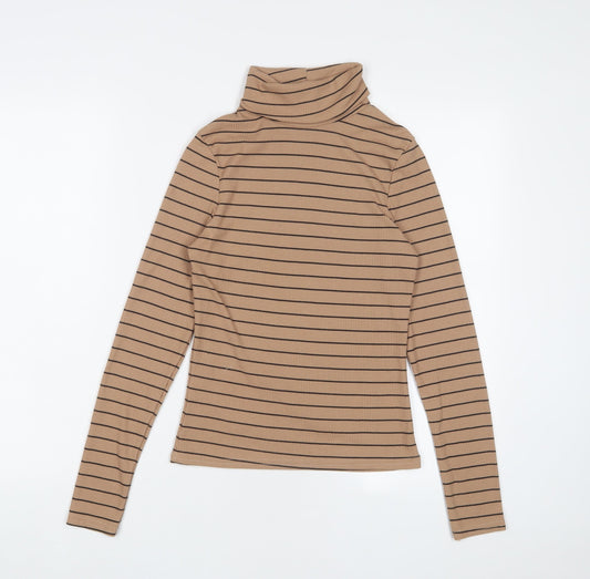 Womens UK Size 10 New Look Brown Basic T-Shirt