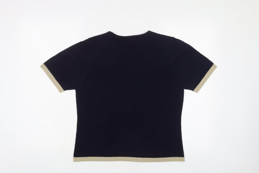 BHS Womens Blue Crew Neck Acrylic Pullover Jumper Size 14 - 14/16