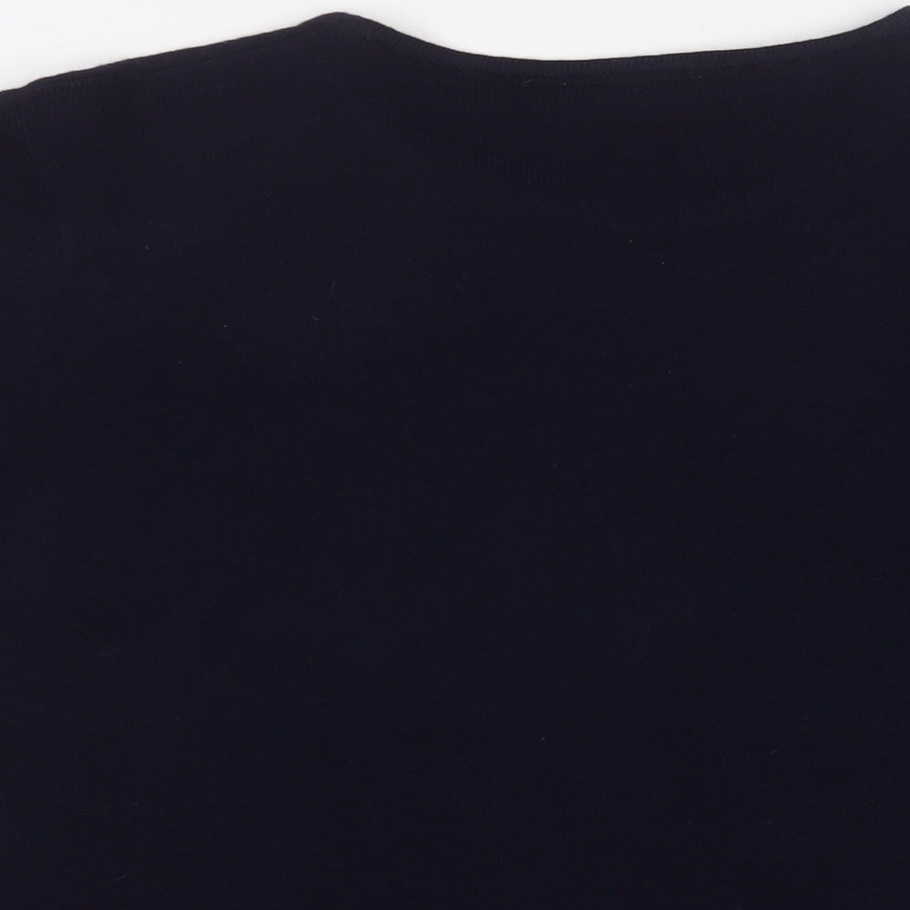 BHS Womens Blue Crew Neck Acrylic Pullover Jumper Size 14 - 14/16