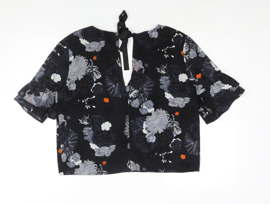 Womens UK Size 12 Topshop Black Basic Blouse