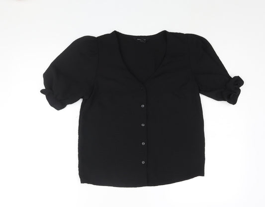 Womens UK Size 6 New Look Black Basic Blouse