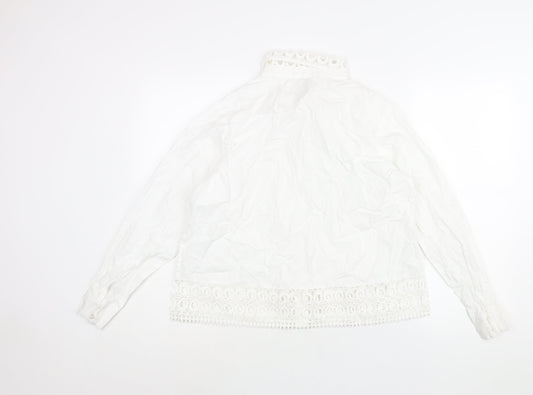 Womens UK Size 14 Cotton Traders White Basic Button-Up
