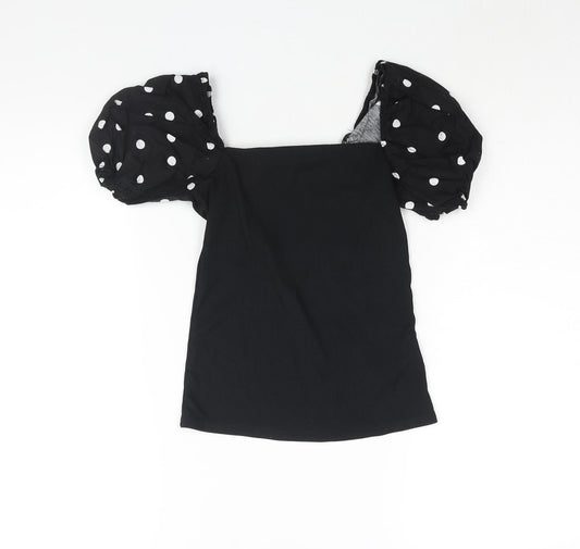 Womens UK Size 10 New Look Black Basic Blouse