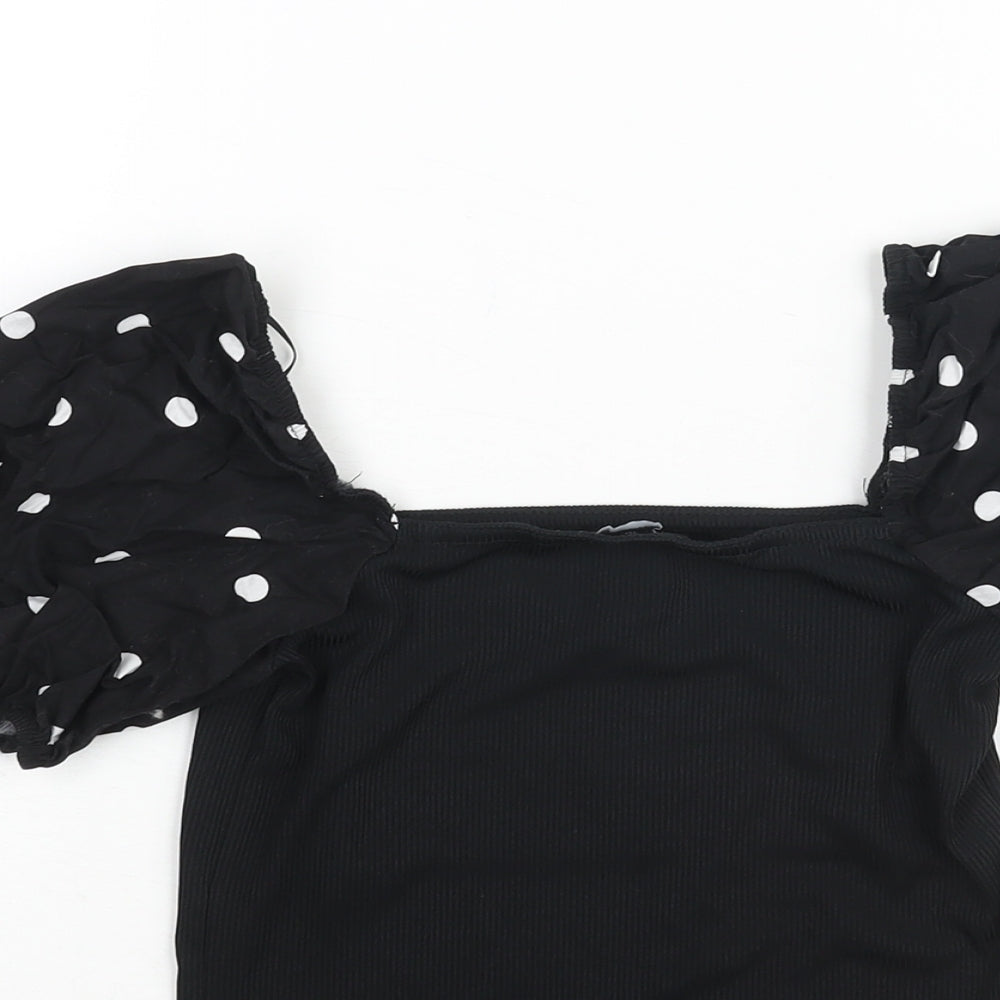 Womens UK Size 10 New Look Black Basic Blouse
