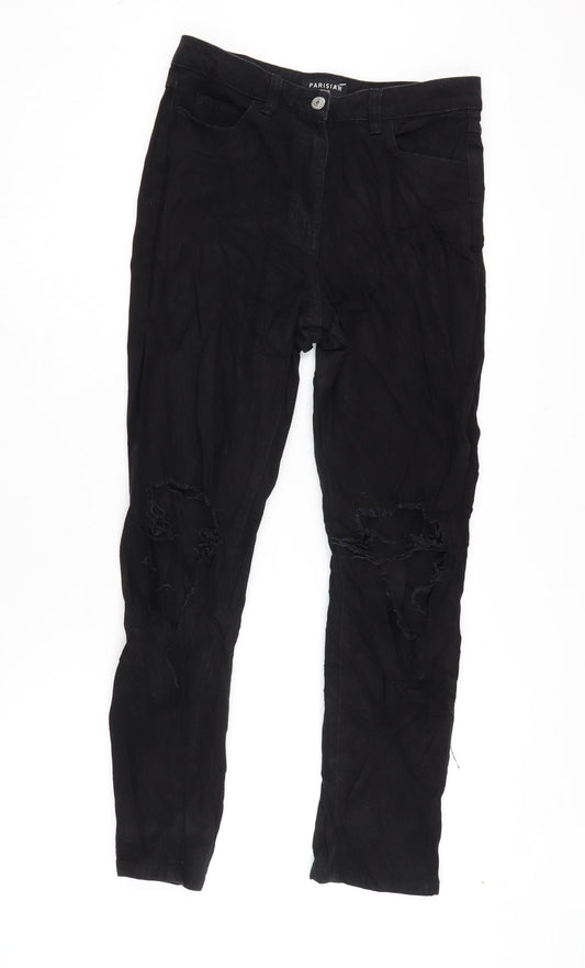 Womens UK Size 8 Parisian Regular Fit Tapered Black Jeans