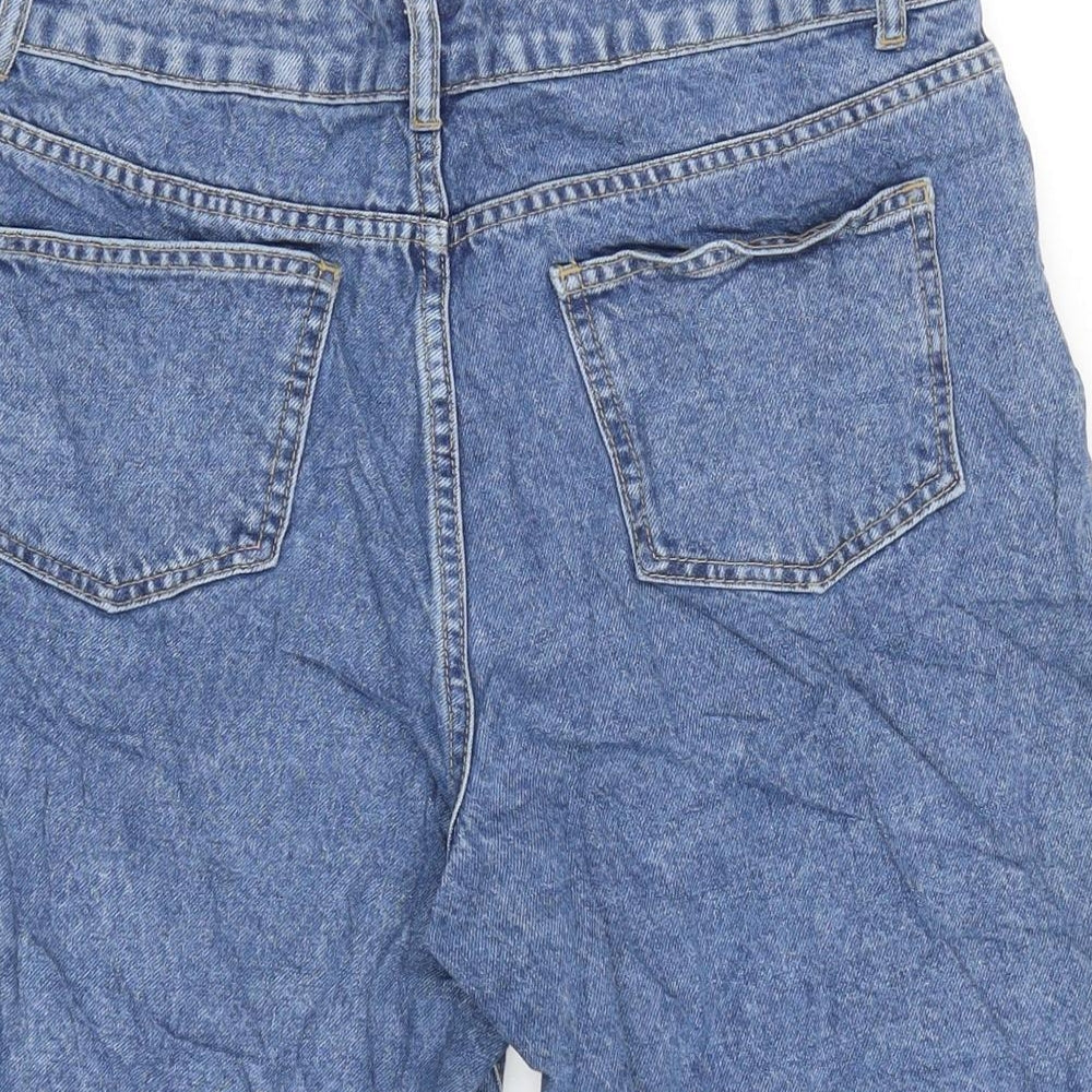 RR Womens Blue Cotton Bermuda Shorts Size 10 Regular Zip