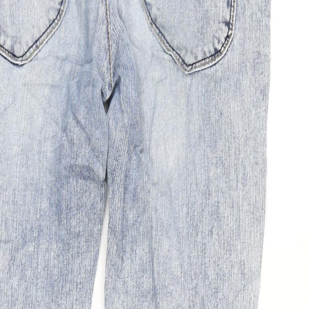 Lee Womens Blue Cotton Blend Straight Jeans Size 30 in L30 in Regular Tie