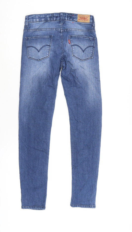 Levis Womens Blue Cotton Skinny Jeans Size 26 L27 in Regular Zip