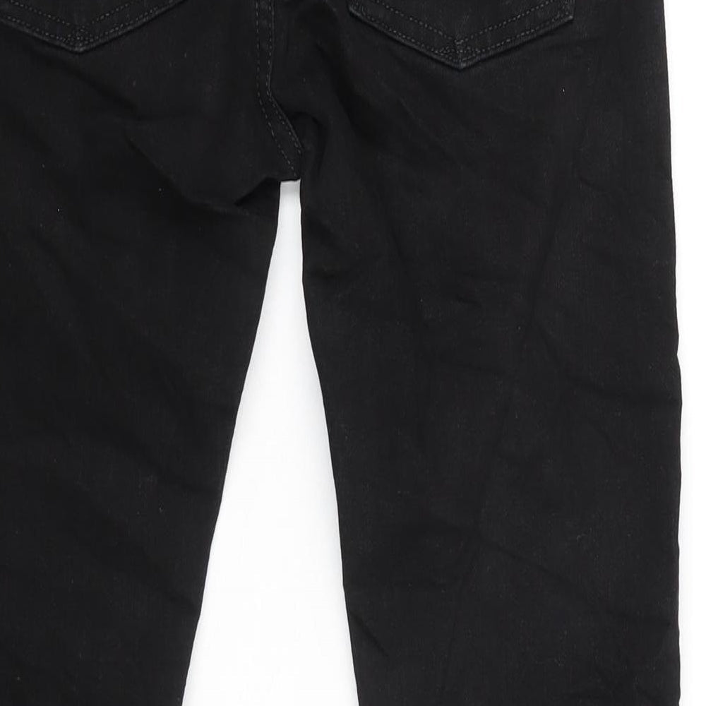Jerome Denim Womens Black Cotton Blend Straight Jeans Size 28 in L28 in Regular Zip