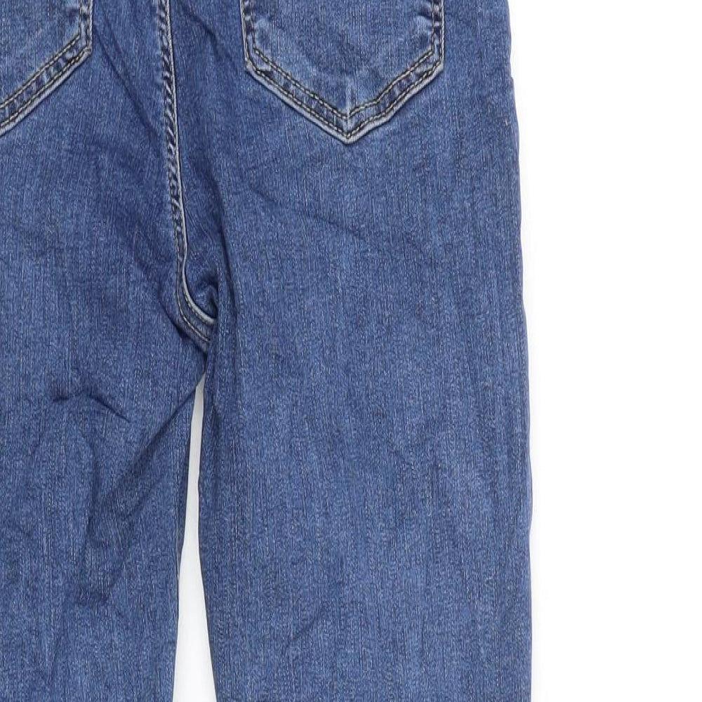 Topshop Womens Blue Cotton Blend Tapered Jeans Size 30 in L25 in Regular Zip