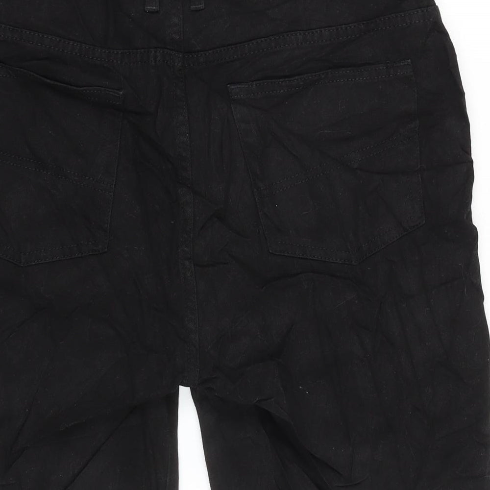 COLLUSION Mens Black Cotton Bermuda Shorts Size 32 in Regular Zip