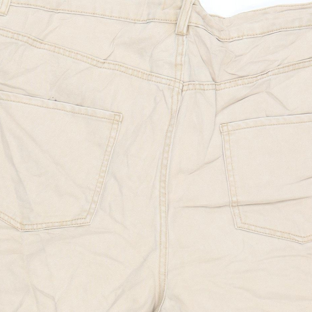 Denim & Co. Womens Beige Cotton Cut-Off Shorts Size 20 Regular Zip