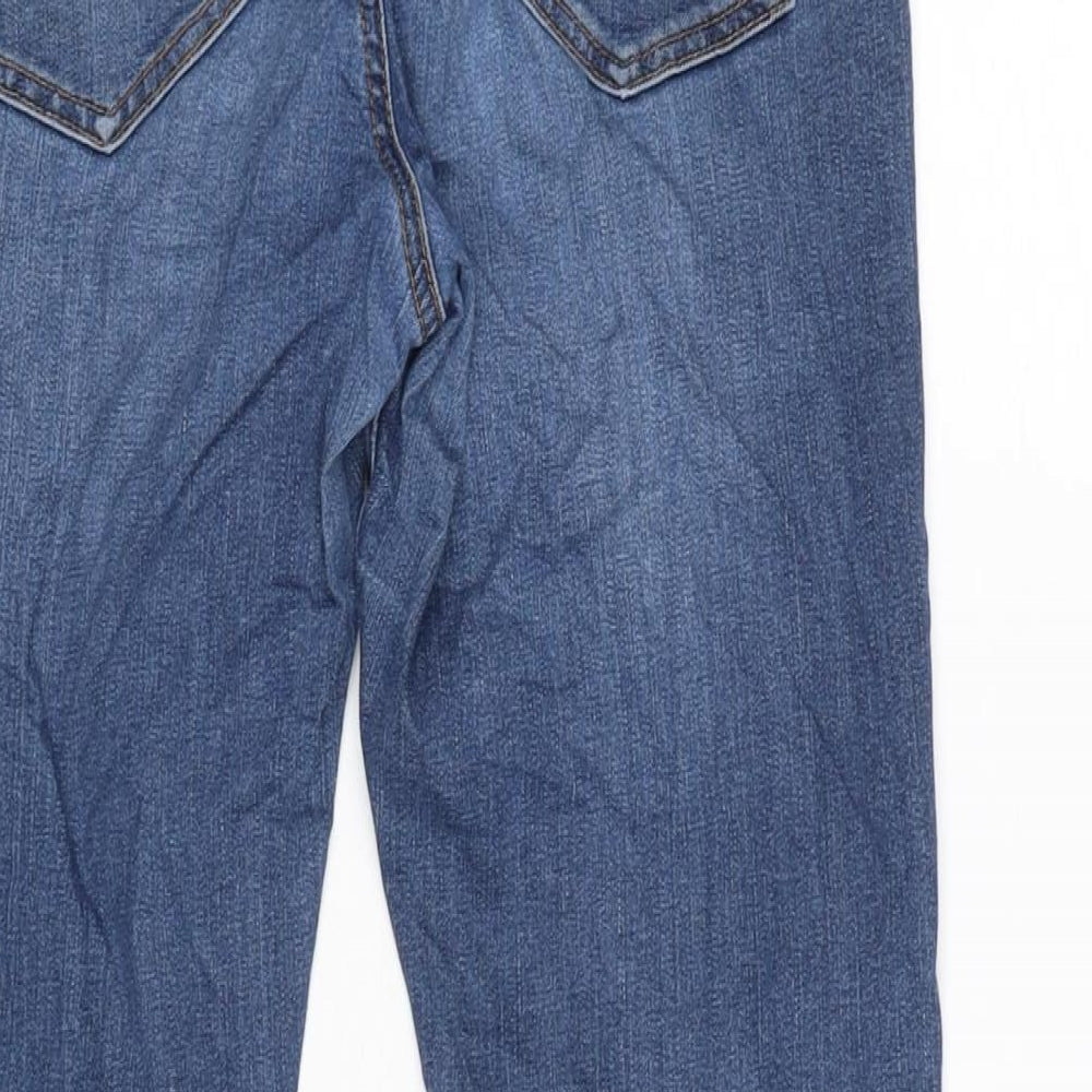 Topshop Womens Blue Cotton Blend Tapered Jeans Size 30 in L27 in Regular Zip