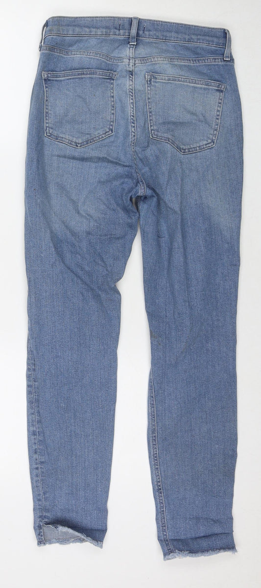 River Island Womens Blue Cotton Skinny Jeans Size 8 L27 in Regular Zip