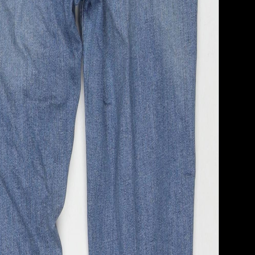 River Island Womens Blue Cotton Skinny Jeans Size 8 L27 in Regular Zip