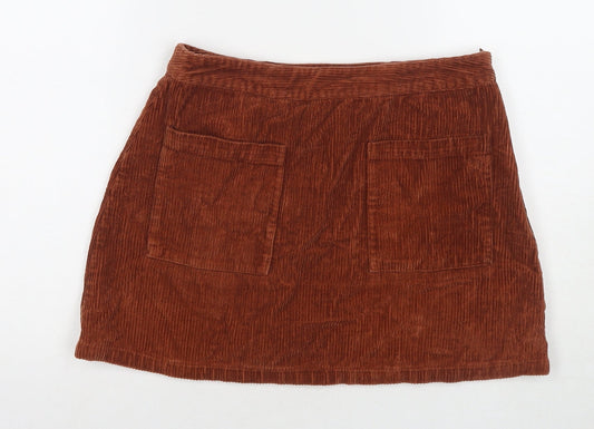 Womens UK Size L FOREVER 21 A-Line Corduroy Skirt