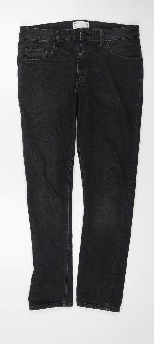 Mens UK Size 31 in ASOS Regular Fit Skinny Black Jeans