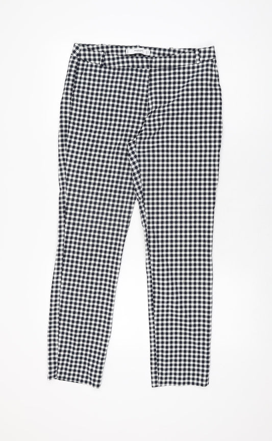 Womens UK Size 14 Mango Regular Fit White Trousers