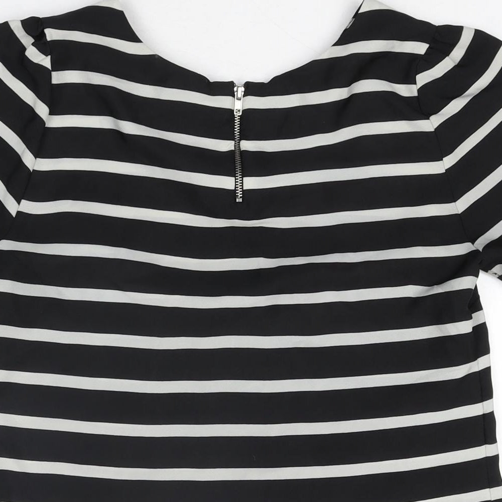 Womens UK Size 8 Oasis Black Basic T-Shirt