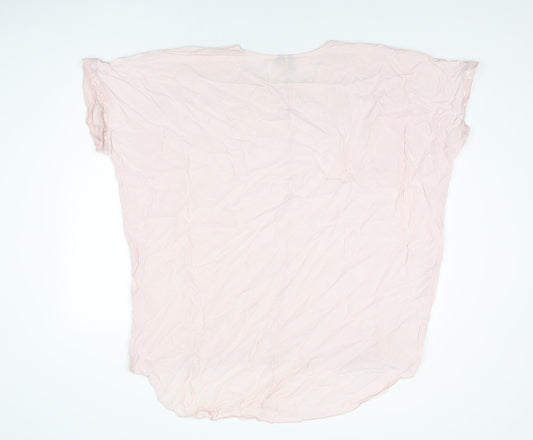 Womens UK Size 18 Izabel London Pink Basic T-Shirt