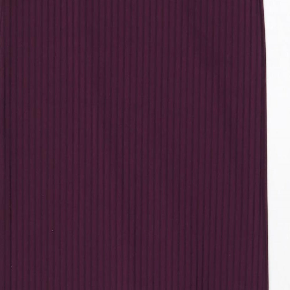 PRETTYLITTLETHING Womens Purple Polyester Maxi Size 8 V-Neck Pullover