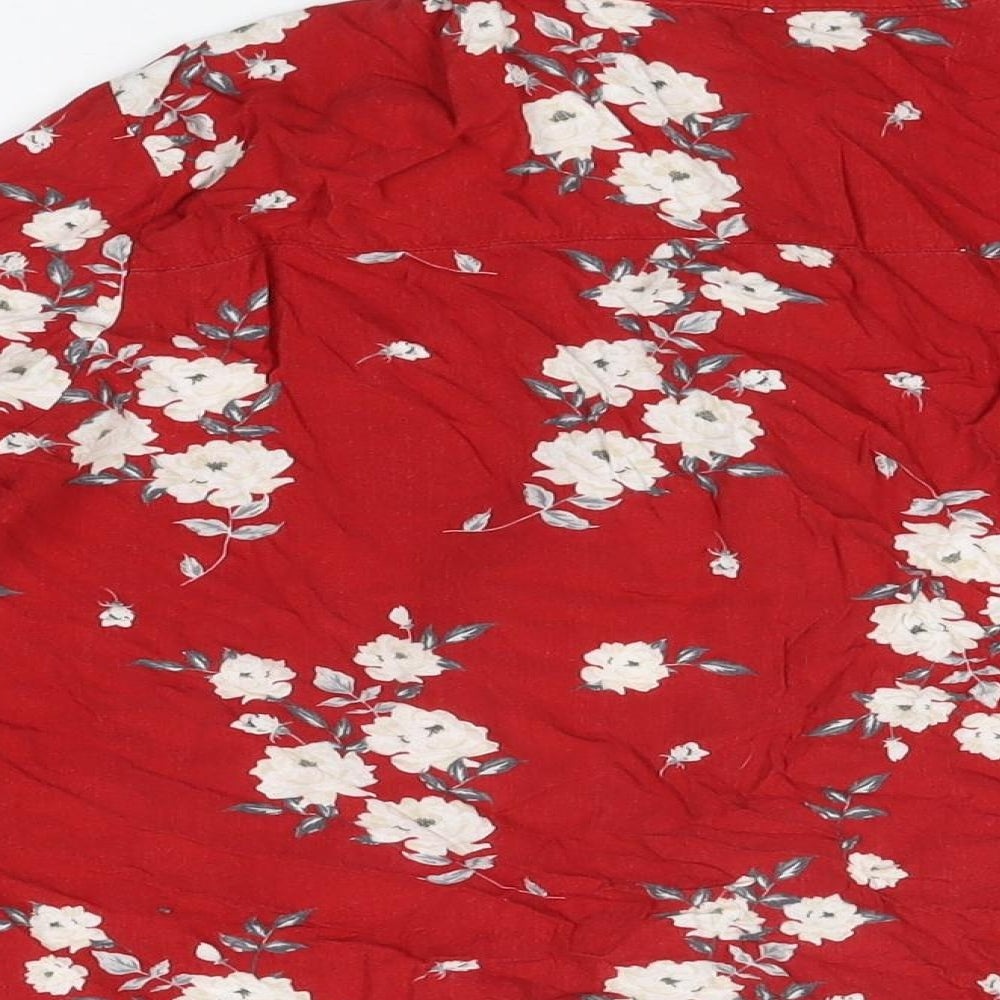 Womens UK Size 12 H&M Red Basic Button-Up