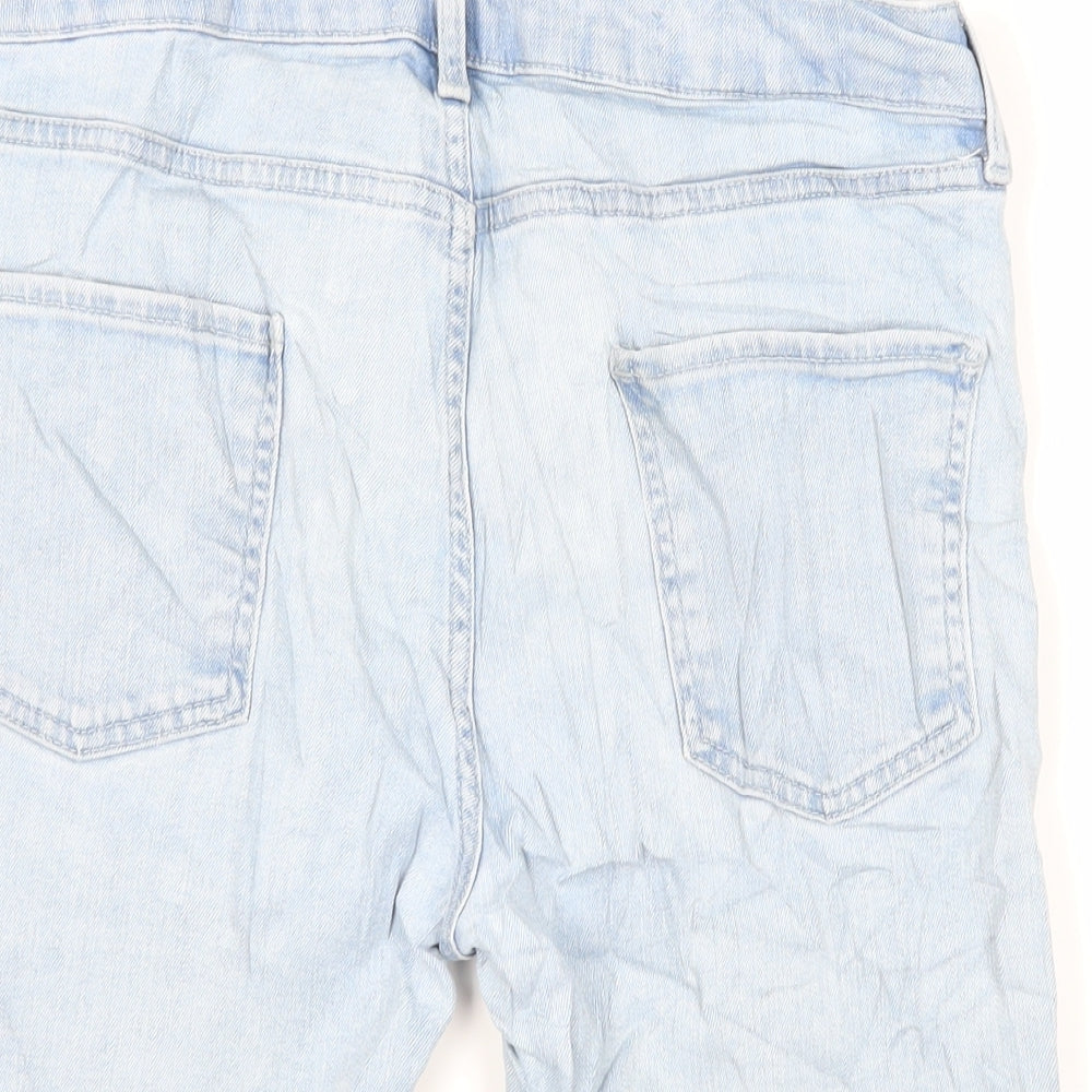 Topman Mens Blue Cotton Chino Shorts Size 30 in L10 in Regular Button