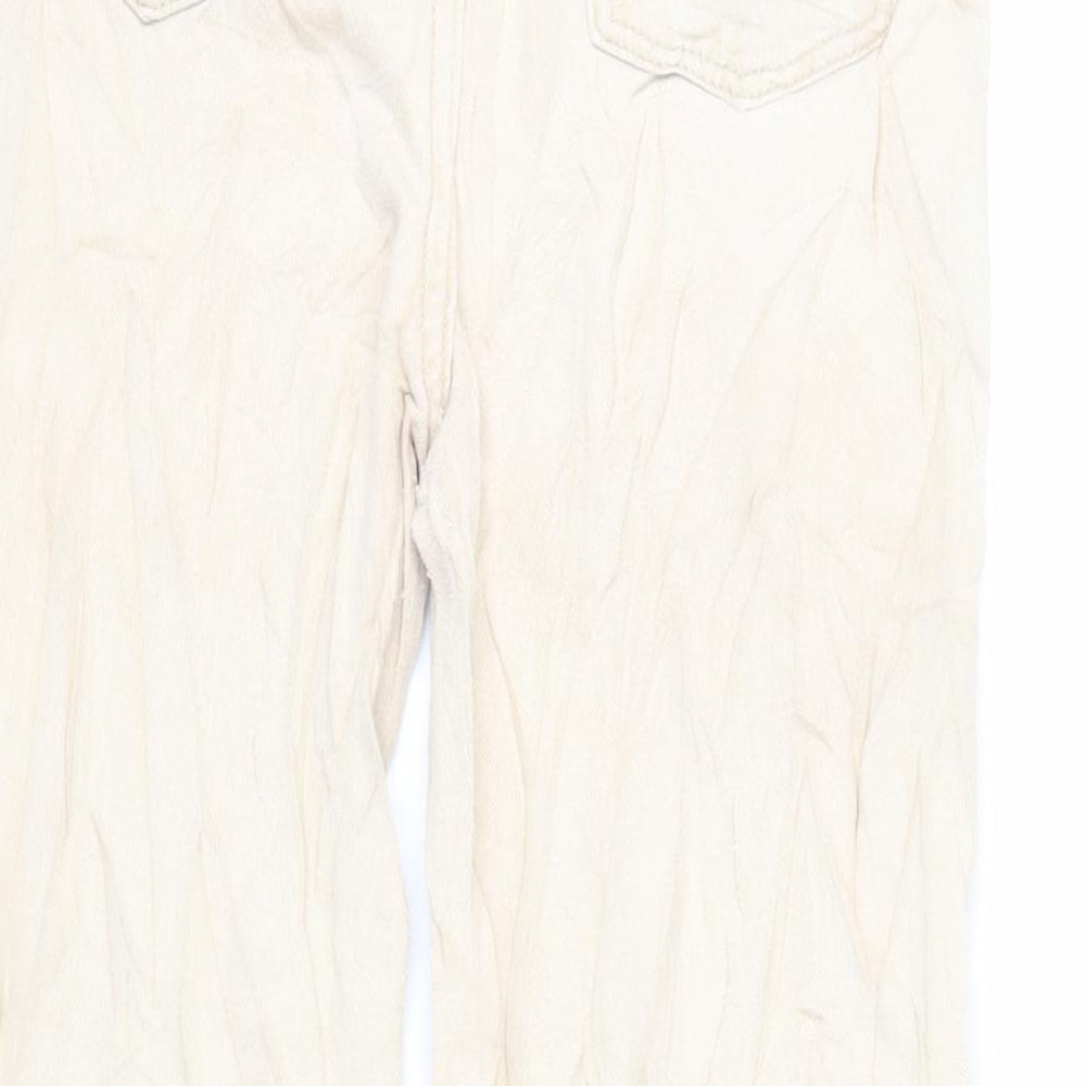 Dazy Womens Beige Cotton Wide-Leg Jeans Size S L27 in Regular Zip