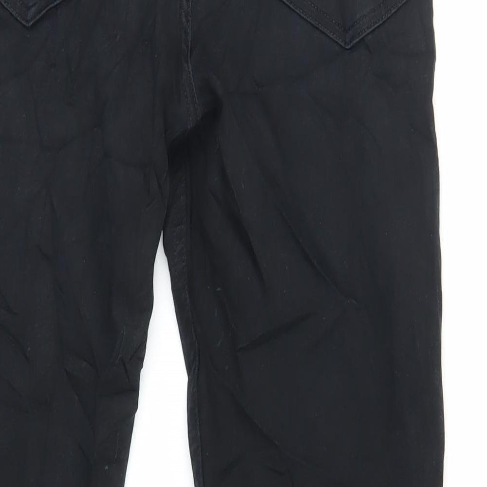 Zara Womens Black Cotton Skinny Jeans Size 14 L28 in Regular Zip