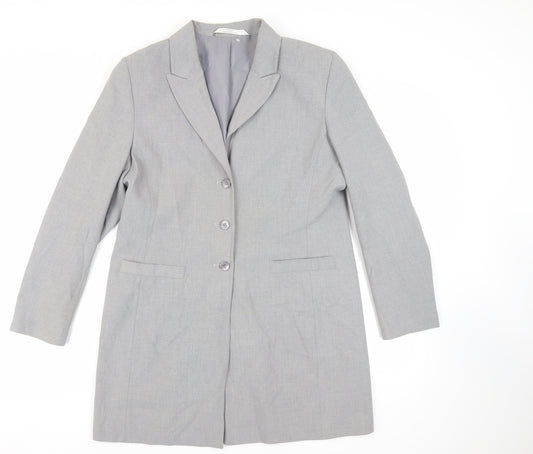 St Michael Womens Grey Jacket Blazer Size 18 Button - Vintage
