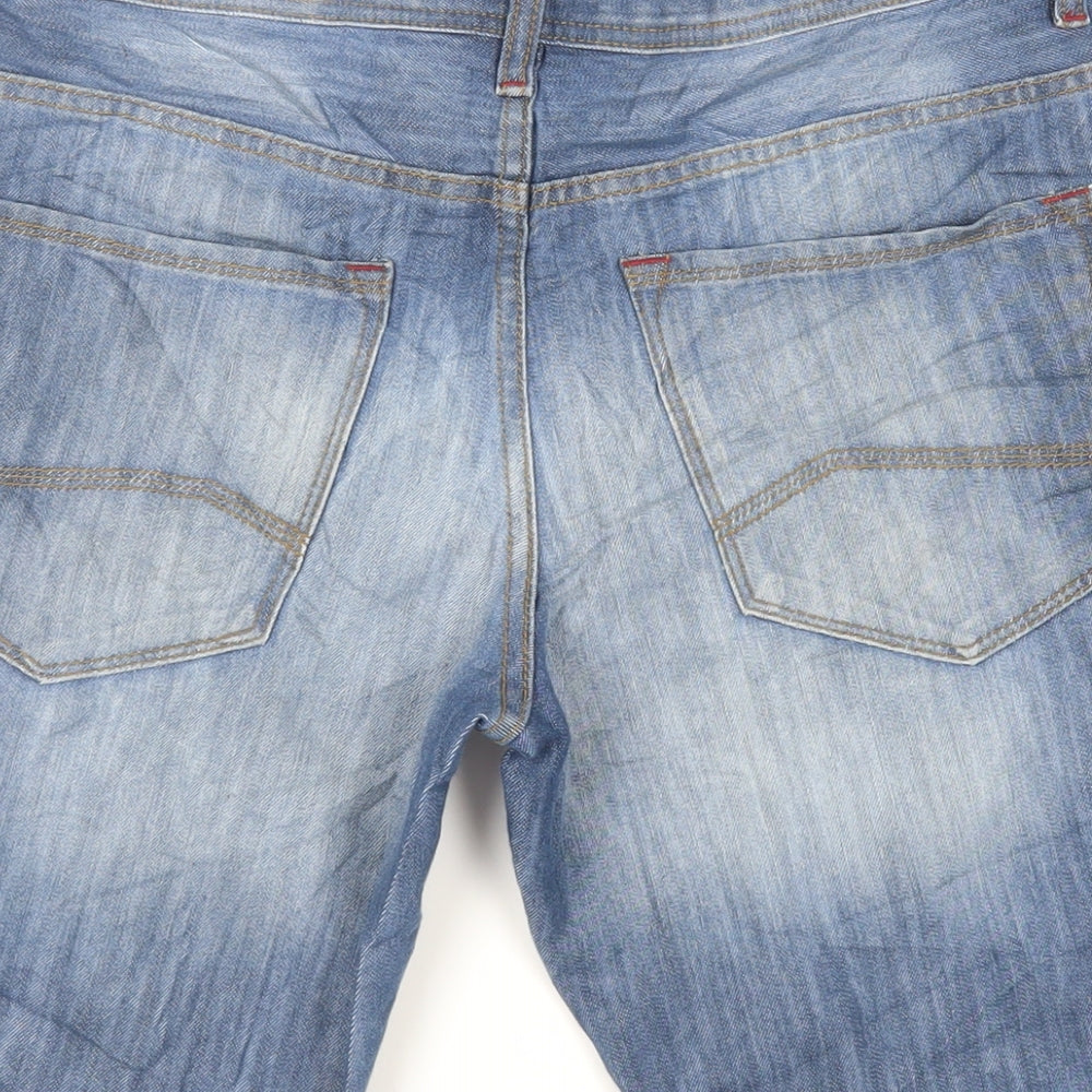 Denim & Co. Mens Blue Cotton Chino Shorts Size 30 in L11 in Regular Zip