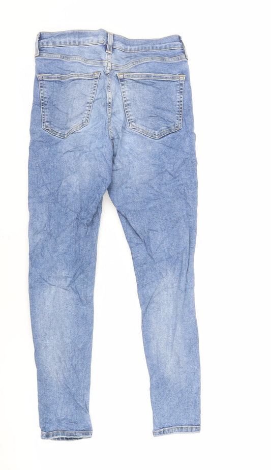 Topshop Womens Blue Cotton Skinny Jeans Size 28 in L30 in Regular Zip