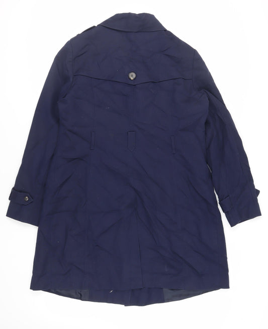 Womens UK Size 16 Red Herring Blue Trench Coat