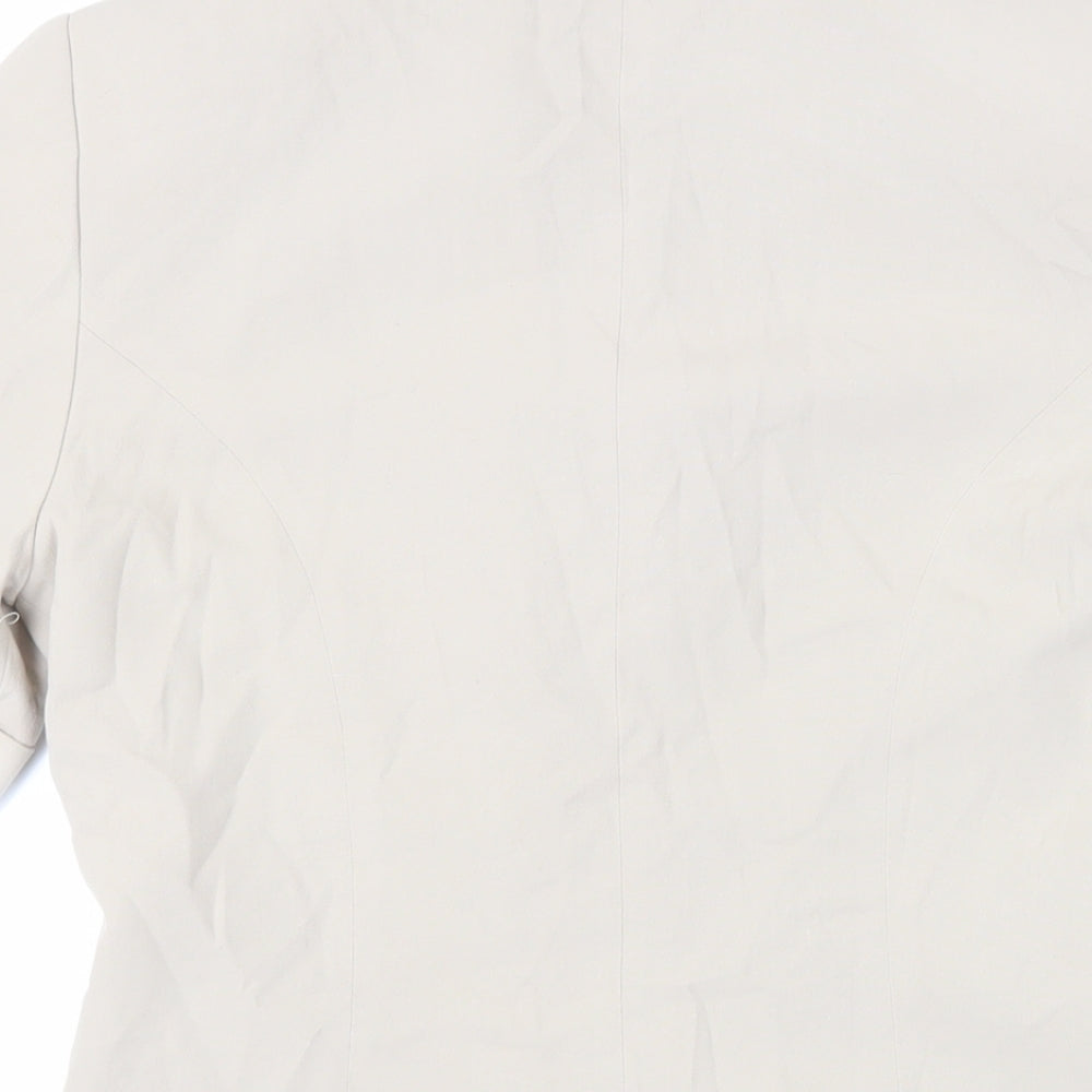 New Look Womens Beige Jacket Blazer Size 12 Button