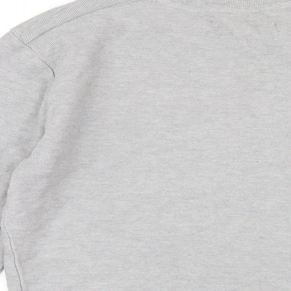 Zara Mens Grey Cotton Pullover Sweatshirt Size M