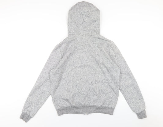 H&M Womens Grey Cotton Full Zip Hoodie Size M Zip