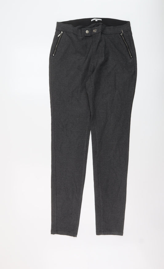Additional front view of EDC women’s grey viscose trousers, size UK 10, 31-inch leg regular snap