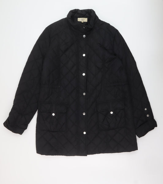 Womens UK Size L CC Black Quilted Coat